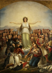 A painting depicting the personification of the Greek nation